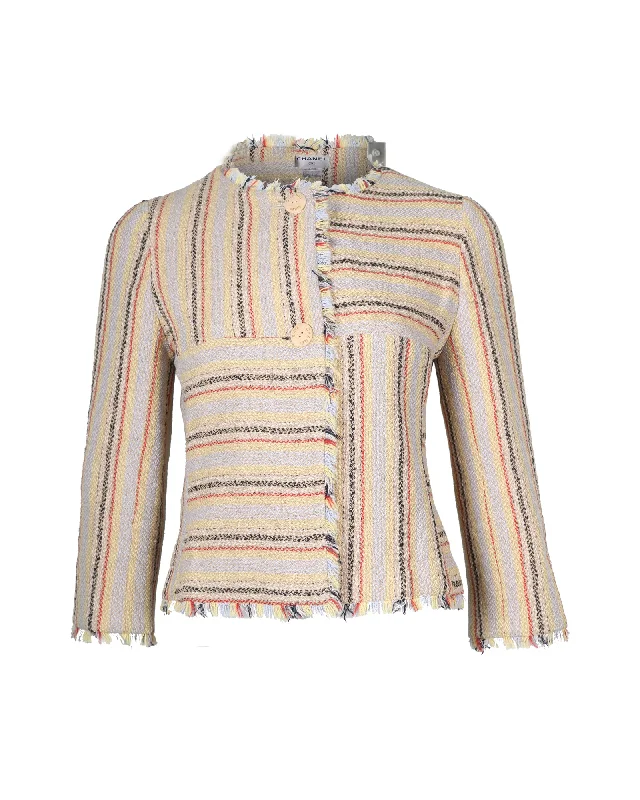 Chanel Vintage 2000 Striped Jacket in Multicolor Wool