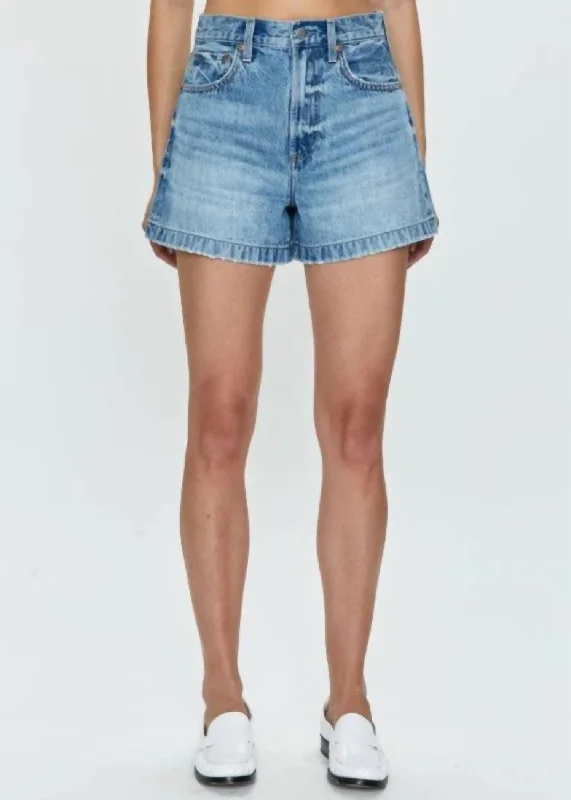 Saige High Rise Shorts In French Riviera