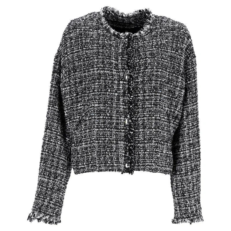 Iro Oluna Tweed Buttoned Jacket in Black Acrylic