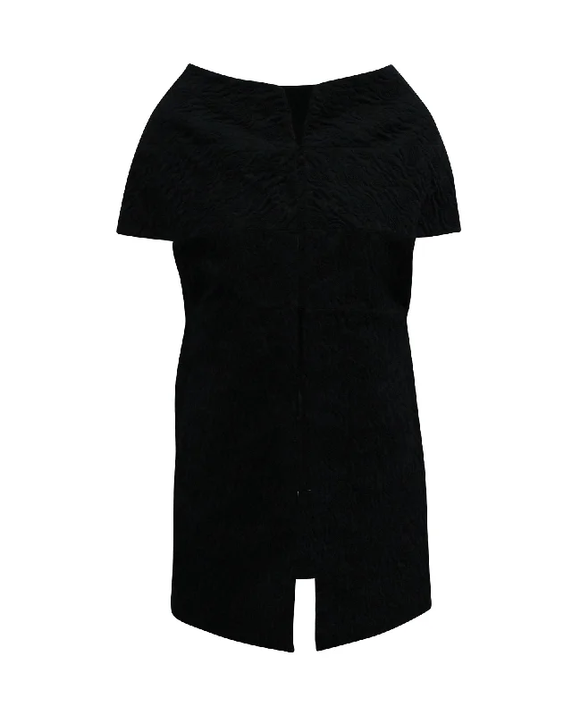 Marni Sleeveless Textured Coat in Navy Blue Wool