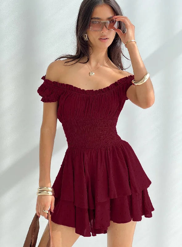 The Love Galore Romper Deep Cherry