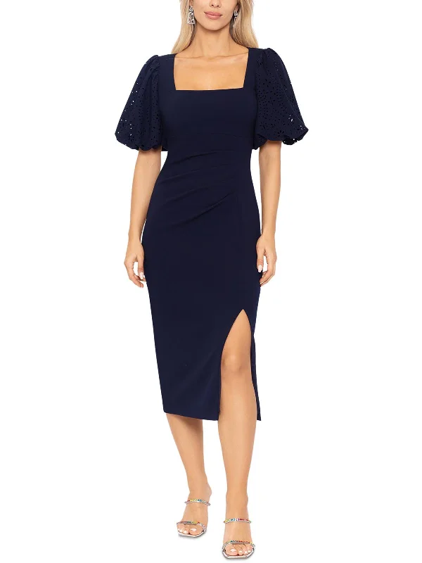 Womens Work Midi Sheath Dress