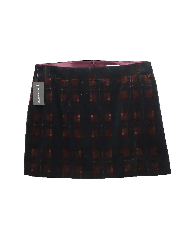 Bella Freud Tartan Checked Print Mini Skirt in Multicolor Cotton