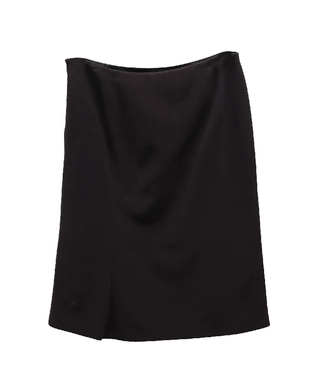 Jil Sander Knee Length Skirt in Brown Wool