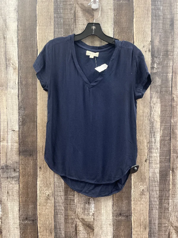 Navy Top Short Sleeve Cloth & Stone, Size Xs