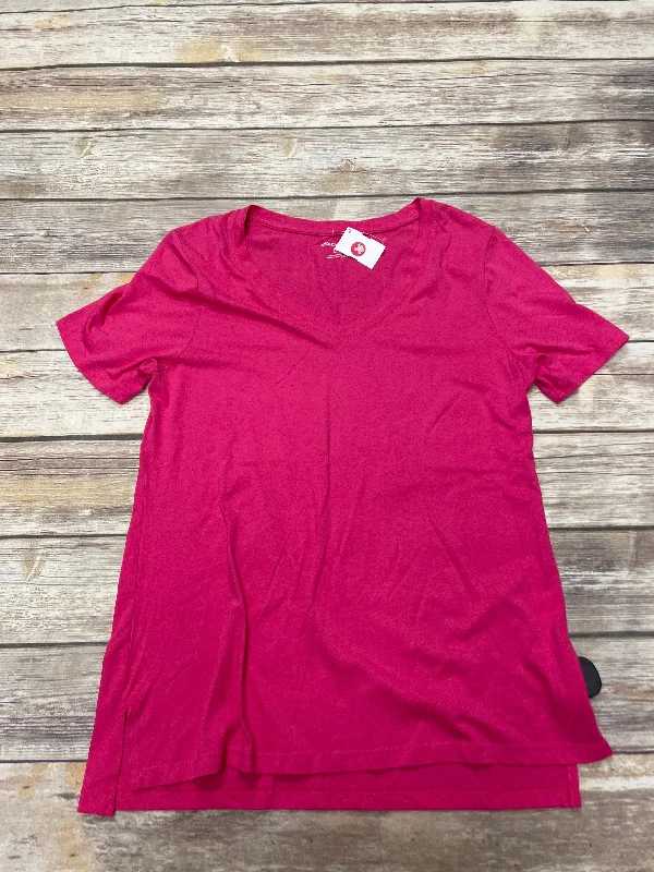 Pink Top Short Sleeve Basic Eddie Bauer, Size M