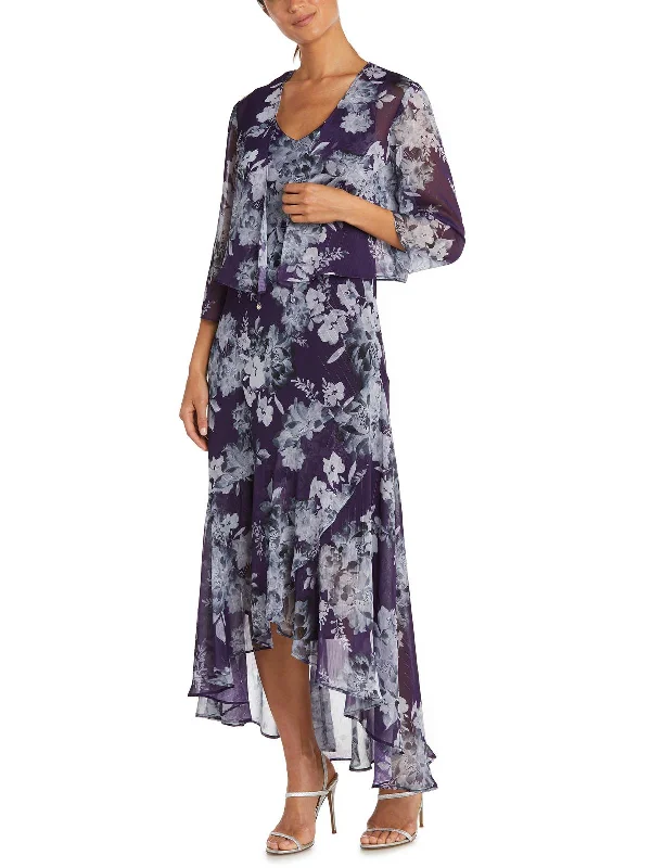 Womens 2PCS Hi-Low Maxi Dress