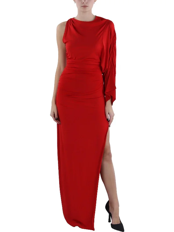 Womens Full Length Ruched Maxi Dress