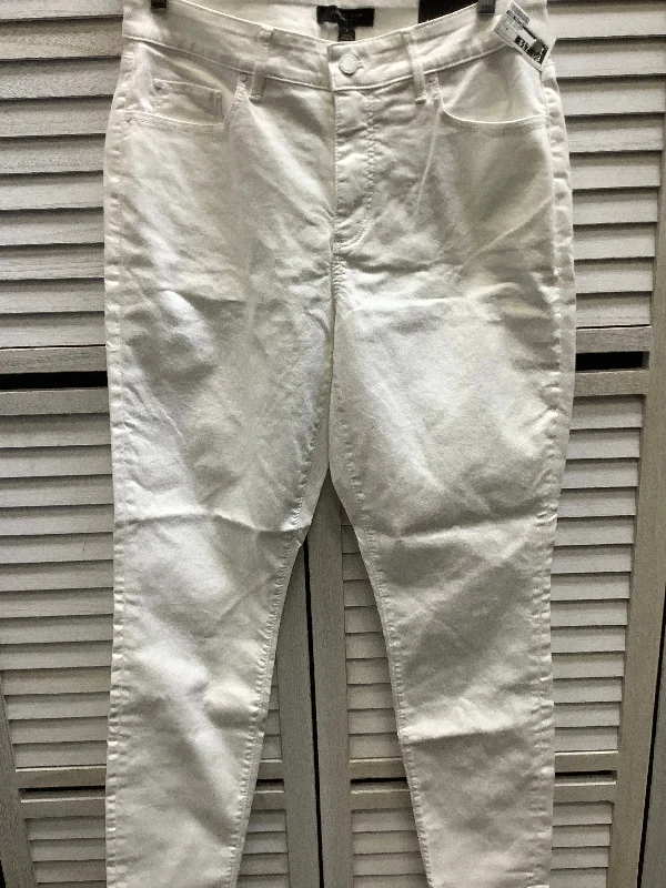 Jeans Skinny By Ann Taylor In White Denim, Size: 8