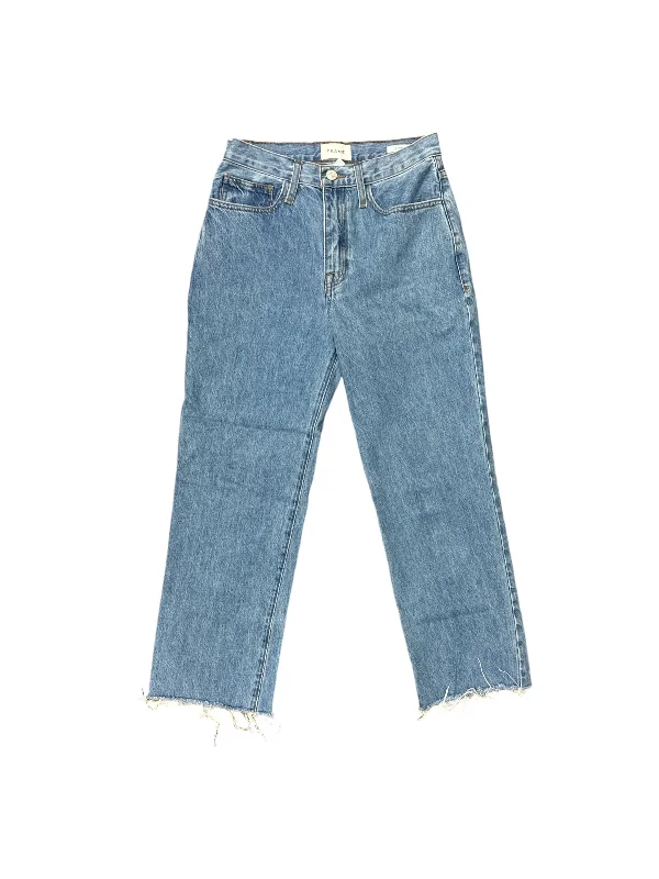 Jeans Straight By Frame In Blue Denim, Size: 26