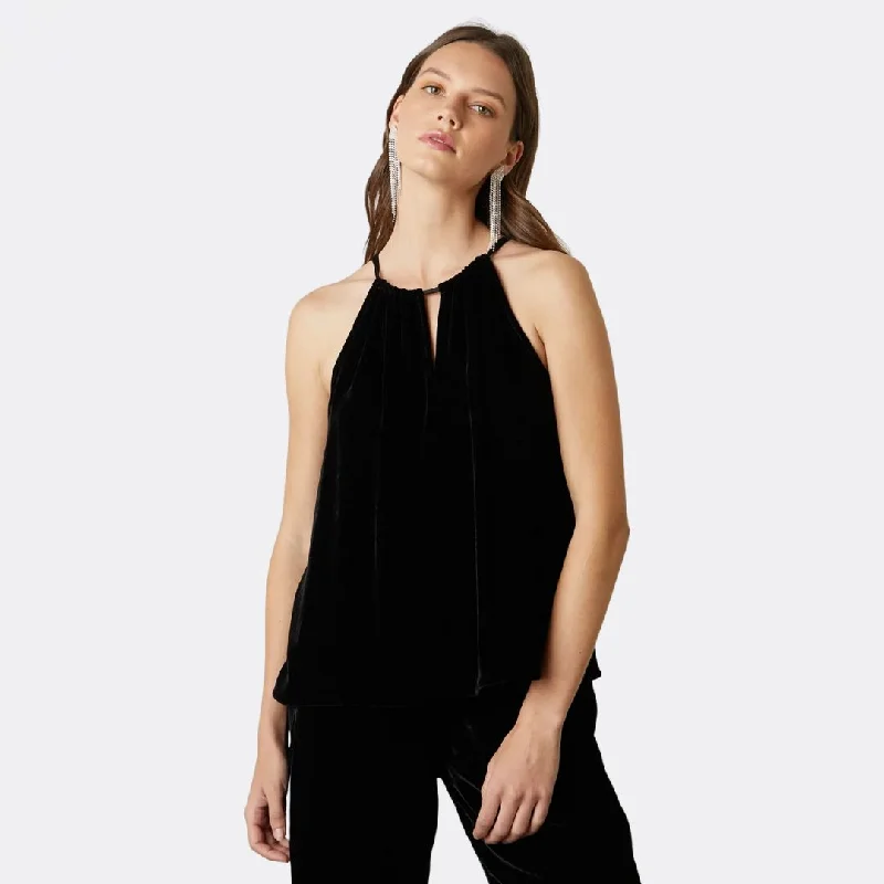 Aleaha Silk Velvet Top (Black)