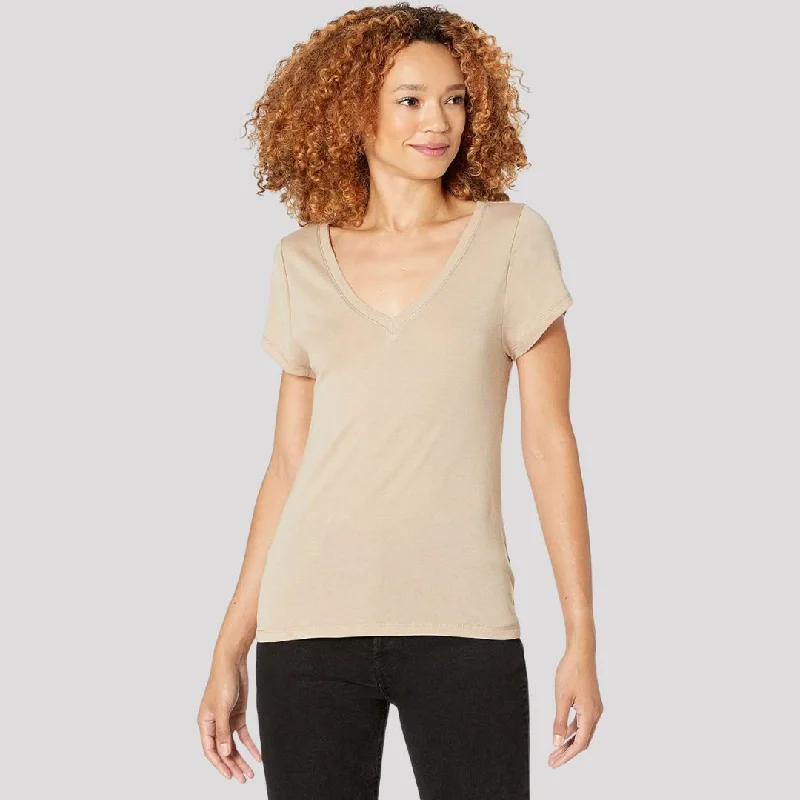 Andie V-Neck Tee (Latte)