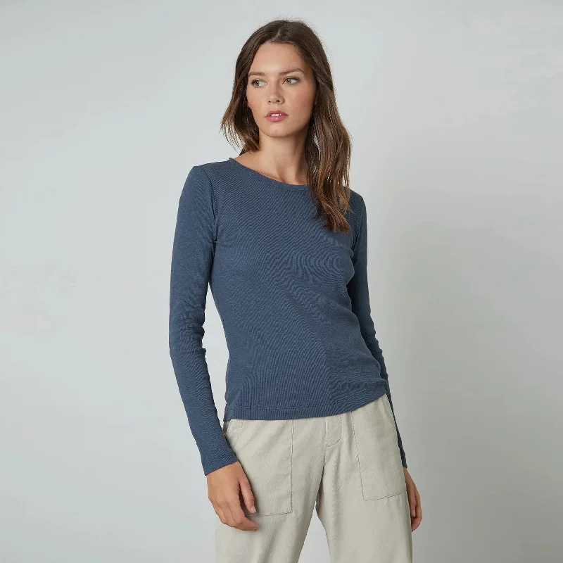 Bayler Cotton Slub Long Sleeve Top (Shadow)