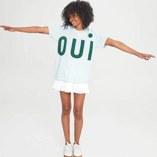 "Oui" Original Fit Tee (Sky Blue)