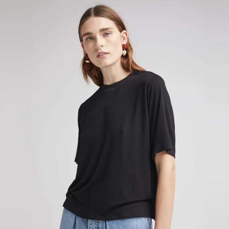 Recycled Jersey Elbow Sleeve Tee (Black)