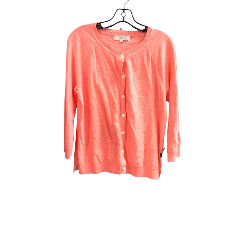 Top 3/4 Sleeve By Loft In Coral, Size: L