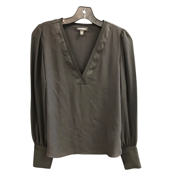 Top Long Sleeve By Express In Black, Size: Xs