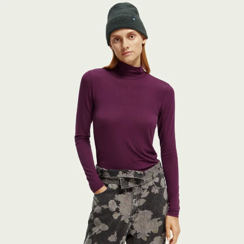 Turtleneck Long Sleeve Top (Aubergine Sunset)