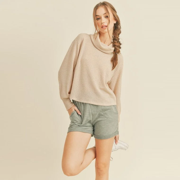 Turtleneck Long Sleeve Top (Oatmeal)