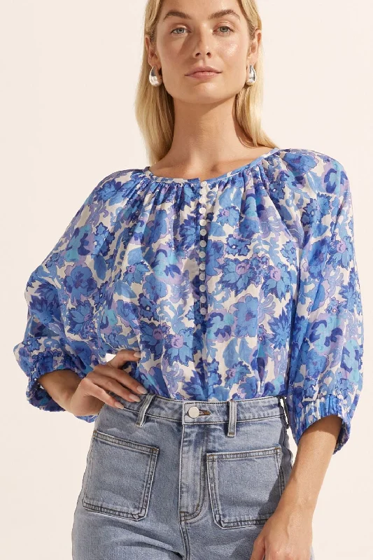 Zoe Kratzmann Imbue Top - Pacific Floral