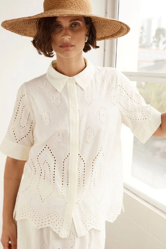 Zoe Kratzmann Pixel Top - Cream Broderie