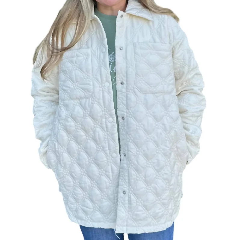 Quilted Jacket In Ivory