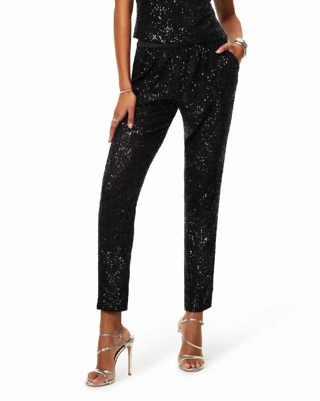 Avalon Pant In Black Sequin