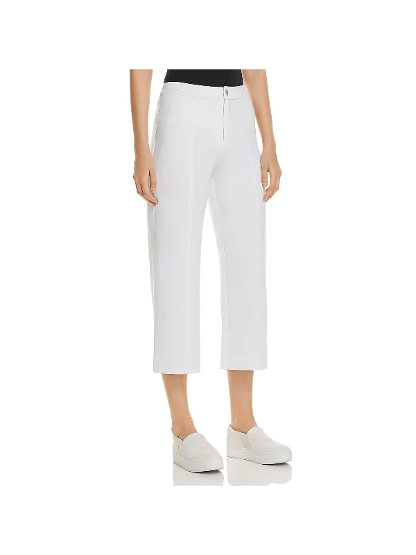 Jackie Womens High-Waist Wide Leg Cropped Pants