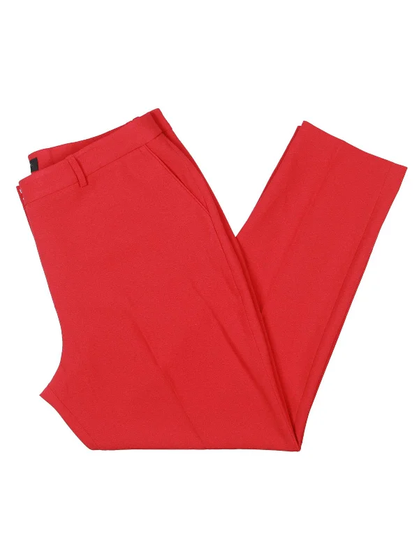 Womens High Rise Straight Leg Trouser Pants