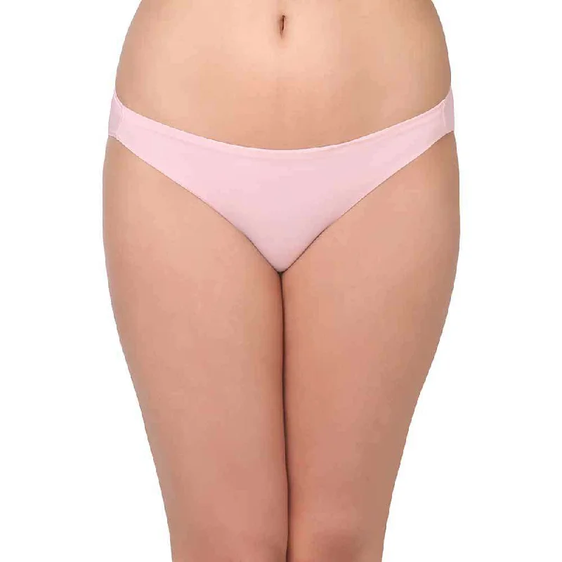 Basic Mold Low Waist Low Coverage Everyday Wear Bikini Panty - Light Pink