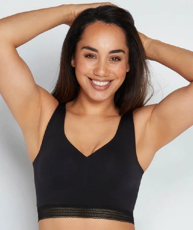 Bendon Comfit Collection Wire-free Crop Top Bra - Black