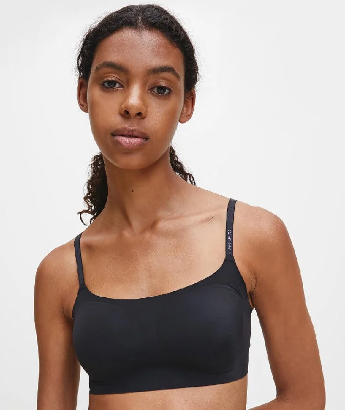 Calvin Klein Invisibles Comfort Lightly Lined Retro Bralette - Black