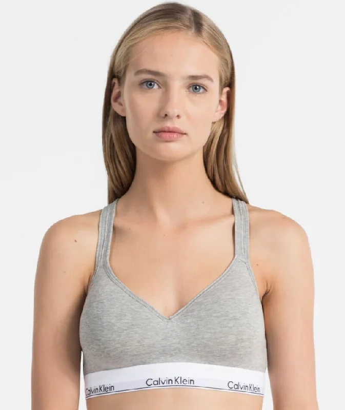 Calvin Klein Modern Cotton Lightly Lined Bralette - Grey Heather