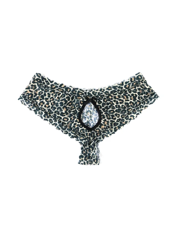 &oh™ Signature Lace Crotchless Cheeky Hipster Classic Leopard