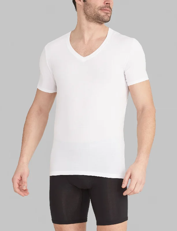 Cool Cotton Deep V-Neck Stay-Tucked Undershirt