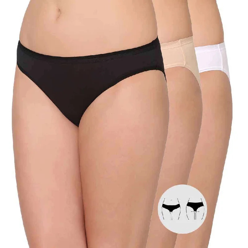 Cotton Low Waist Medium Coverage Everyday Wear Pack of 3  Bikini Panty