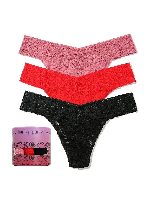 Holiday 3 Pack Signature Lace Original Rise Thong