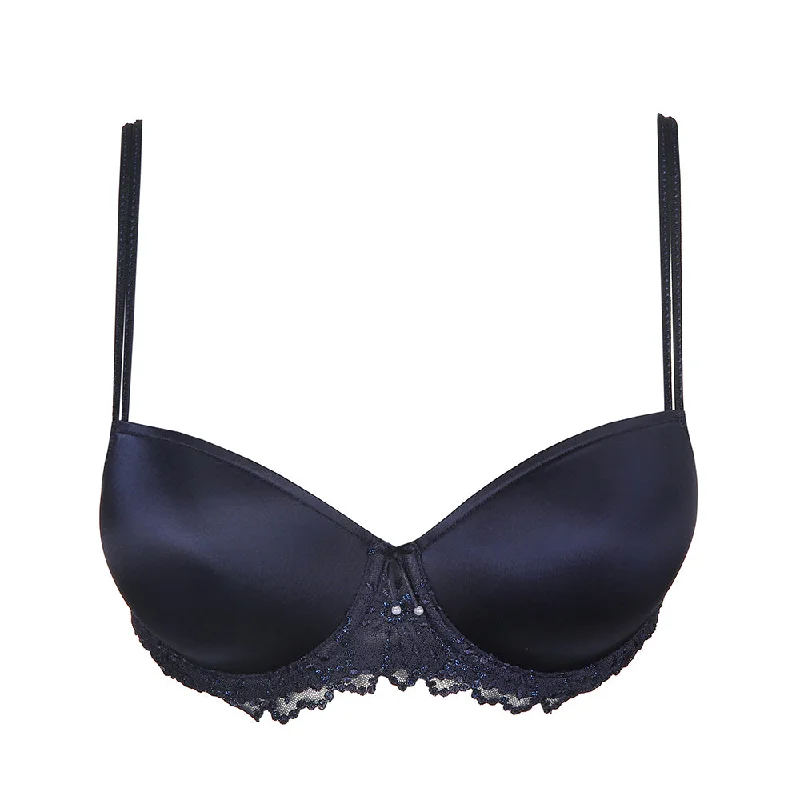 Jane Velvet Blue Balconette Padded Bra