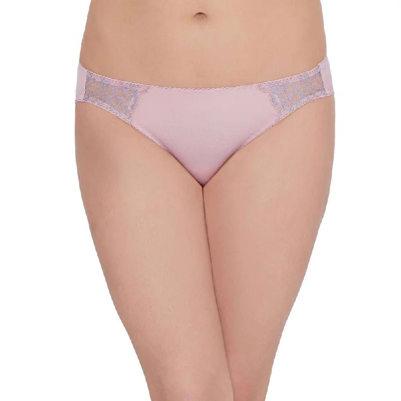 Love to Lace  Mid Waist Medium Coverage Everyday Wear Bikini Panty - Pink