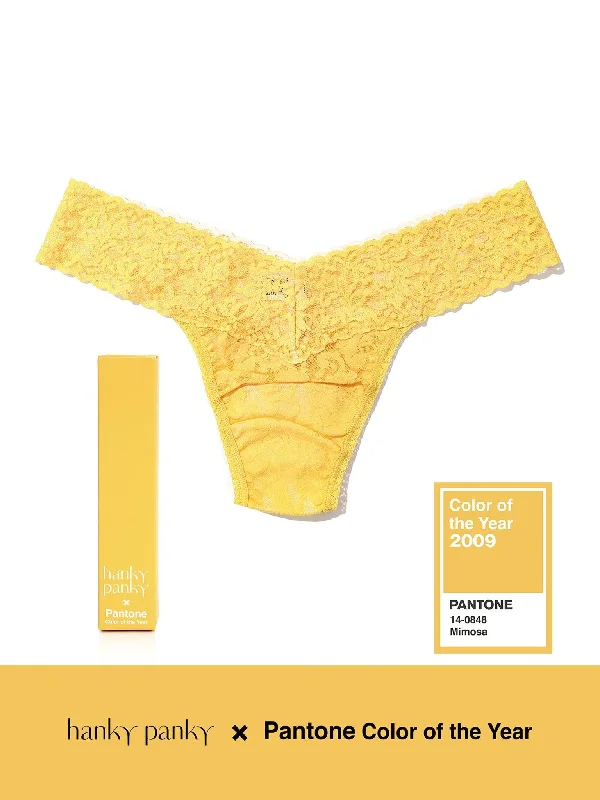 Signature Lace Low Rise Thong | PANTONE 14-0848 Mimosa