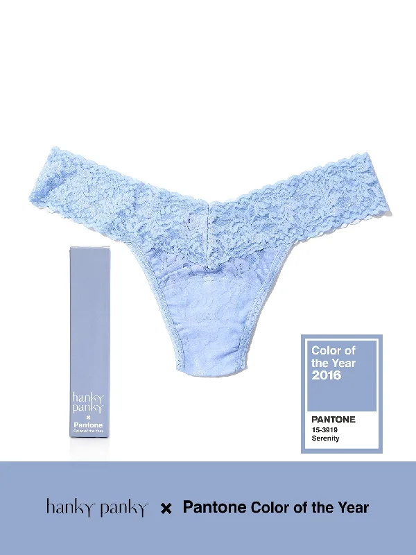 Signature Lace Low Rise Thong | PANTONE 15-3919 Serenity