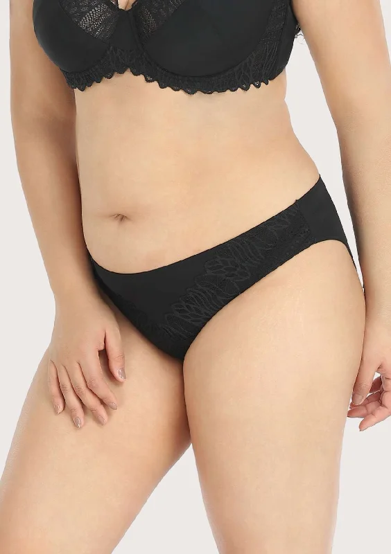 Pretty Secrets Black Lace Trim Bikini Underwear