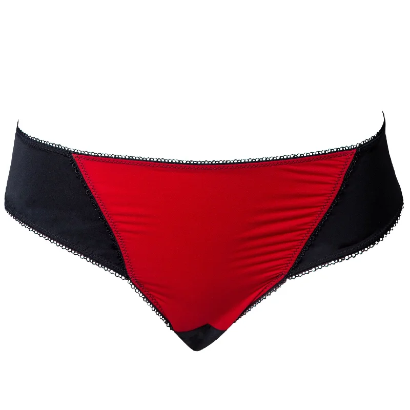 Figura Dual Toned Mid Rise Thong in Red