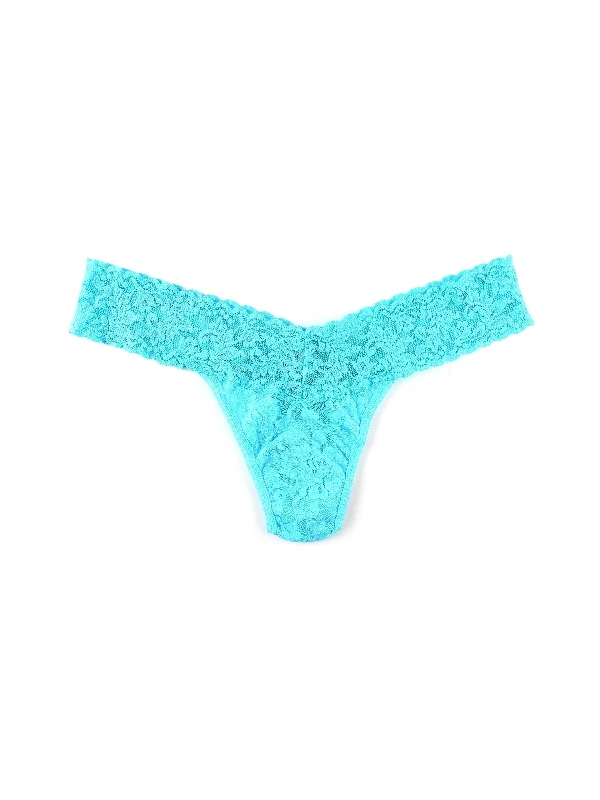 Signature Lace Low Rise Thong Beau Blue