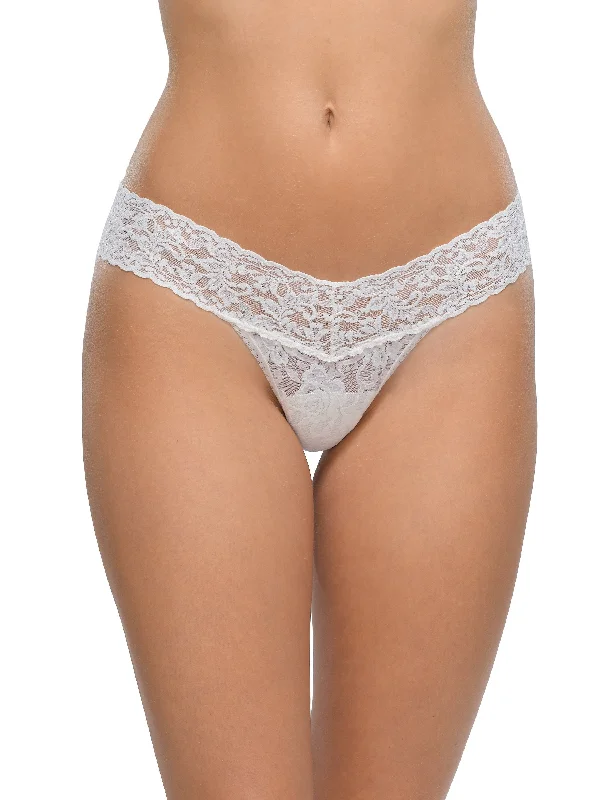 Signature Lace Low Rise Thong White