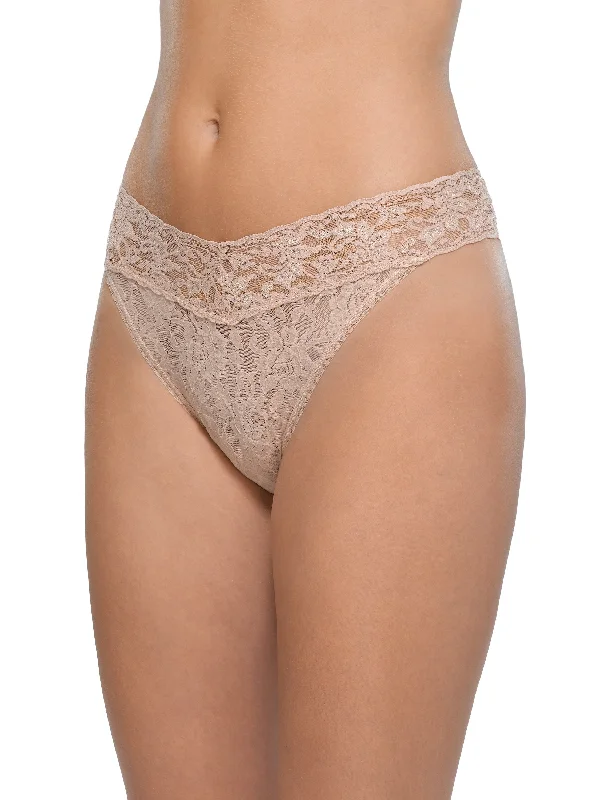 Signature Lace Original Rise Thong Chai