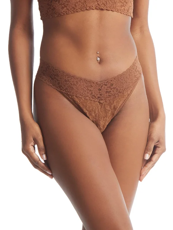 Signature Lace Original Rise Thong Macchiato Brown