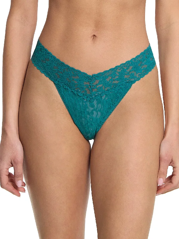 Signature Lace Original Rise Thong Northern Lights Green