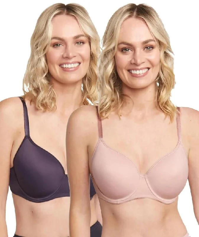 Triumph Gorgeous Luxury T-Shirt 2 Pack Bra - Tea Rose/Dark Grey