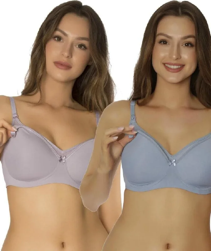 Triumph Mamabel Smooth Maternity Bra 2 Pack - Placid Water/Grey